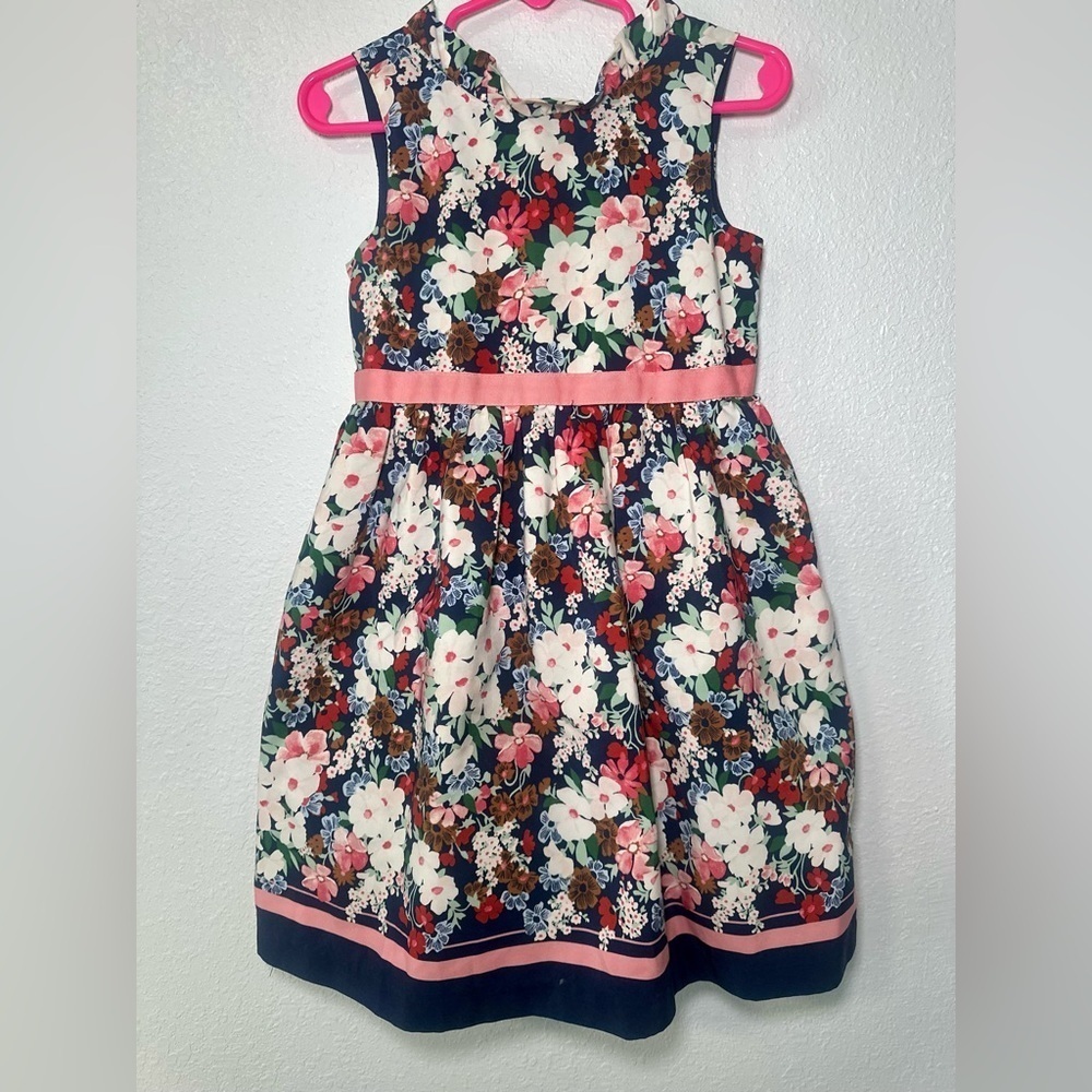 Floral with Pink Accents janie and jack dress Navy Blue Floral Sleeveless Sz 3T